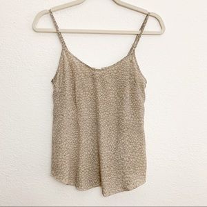 Wilfred Cami Aritzia Minou Silk Tank Top Beige Feathers